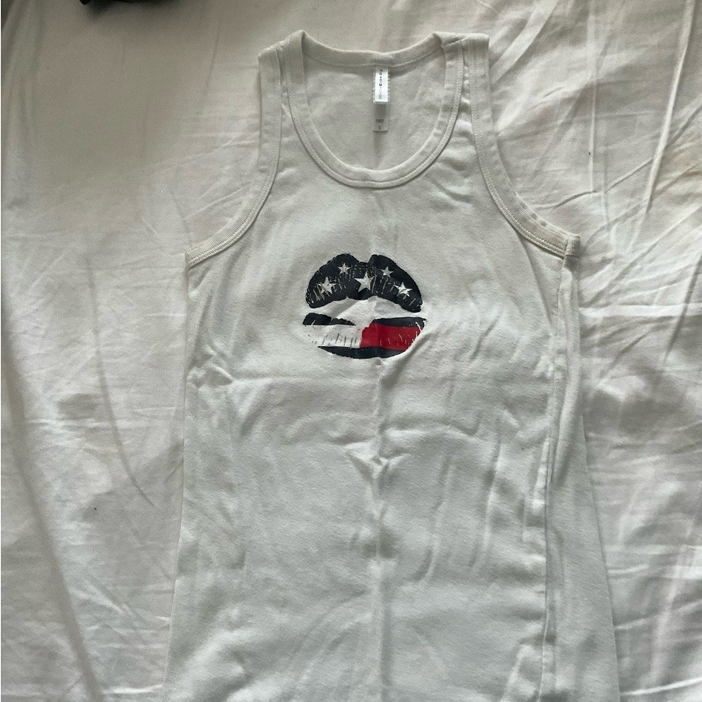 Tommy Hilfiger White Fitted Graphic Tank Top